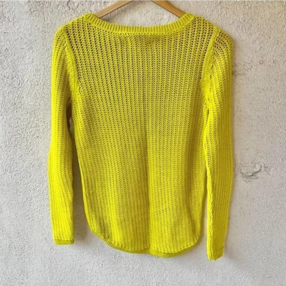Loft Yellow Knit Cable Pullover Sweater XX-Small - Picture 5 of 5
